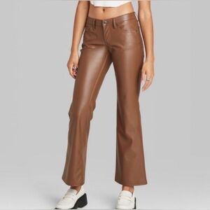 Wild Fable Low Rise Flare Faux Leather Pant SZ 4